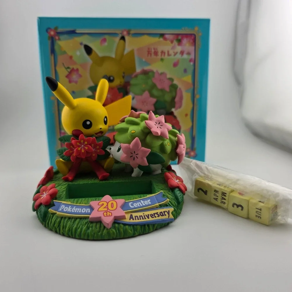 Pokemon‎ Center 20th Anniversary Pikachu Shaymin Perpetual Calendar Figure